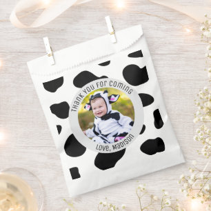 Holy Cow Birthday Thank You For Coming Cow Print Favor Bag