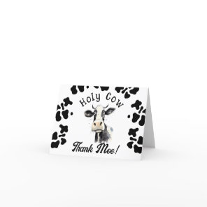 Holy Cow Birthday Watercolor Thank You Card