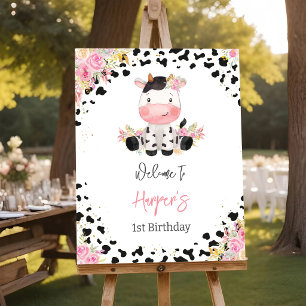 Holy Cow Birthday Welcome Sign