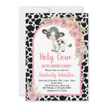 Holy Cow boho baby shower pink farm girl floral