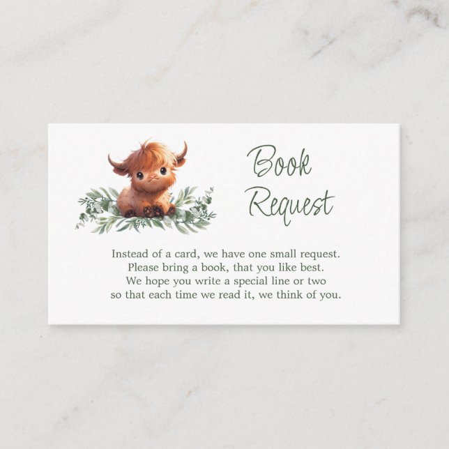 HOLY COW BOOK REQUEST Enclosure Card (Front)