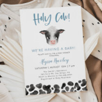 Holy Cow Boy Baby Shower Invitation