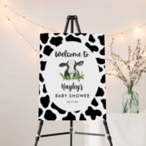 Holy Cow Boy Baby Shower Welcome Sign