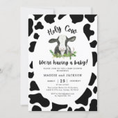 Holy Cow Boy Cow Theme Baby Shower Invitation (Front)