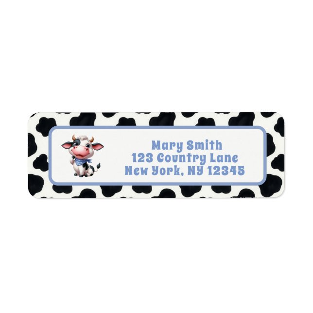 Holy Cow Boy First Birthday Farm Theme  Label (Front)