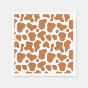 Holy Cow Brown Print 1st Baby Birthday Napkins