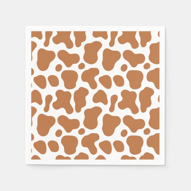 Holy Cow Brown Print 1st Baby Birthday Napkins (Front)