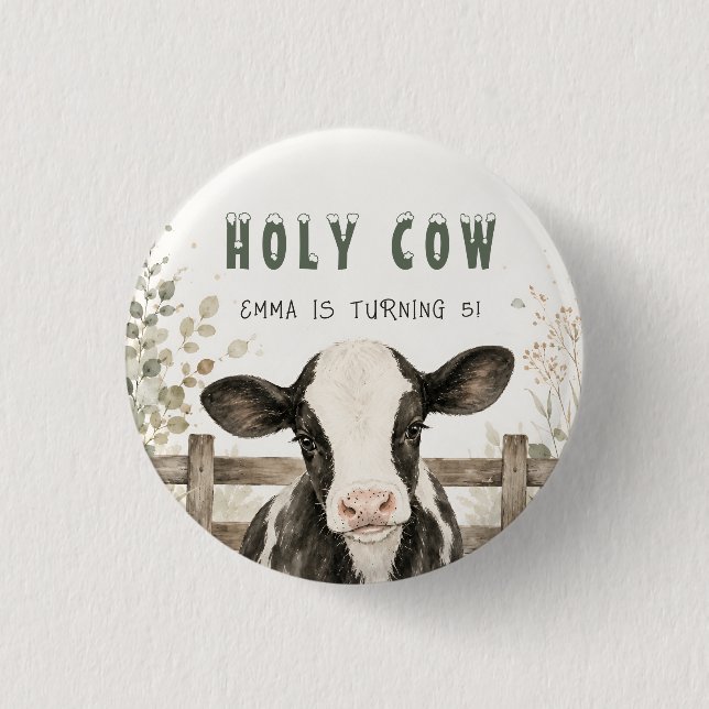 Holy Cow Button Pin (Front)