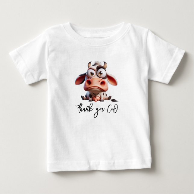 Holy Cow Caricatures I’m One Cowgirl 1st Birthday  Baby T-Shirt (Front)