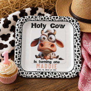 Holy Cow Caricatures I’m One Cowgirl 1st Birthday Paper Plates