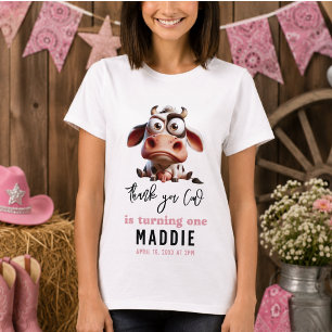 Holy Cow Caricatures I’m One Cowgirl 1st Birthday T-Shirt