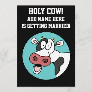 Holy Cow Cartoon Bachelor Party Invitation
