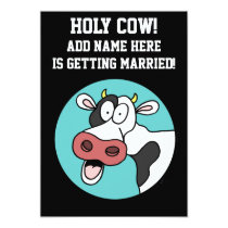 Holy Cow Cartoon Bachelor Party Invitation