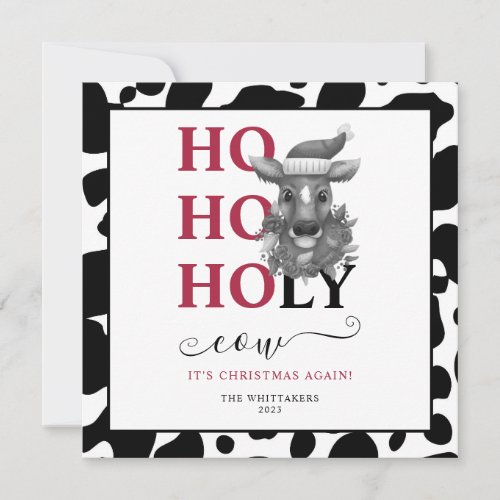 Holy Cow Christmas Photo Cowhide Pattern