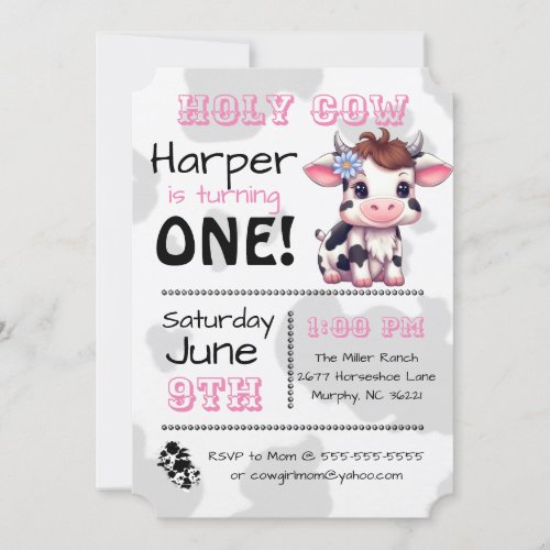 Holy Cow Country Birthday Party Invitation