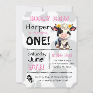 Holy Cow Country Birthday Party Invitation