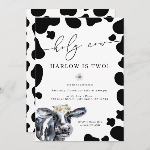 Holy Cow Country Farm Birthday  Invitation