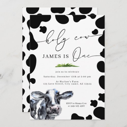 Holy Cow Country Farm Boys First Birthday Invitation