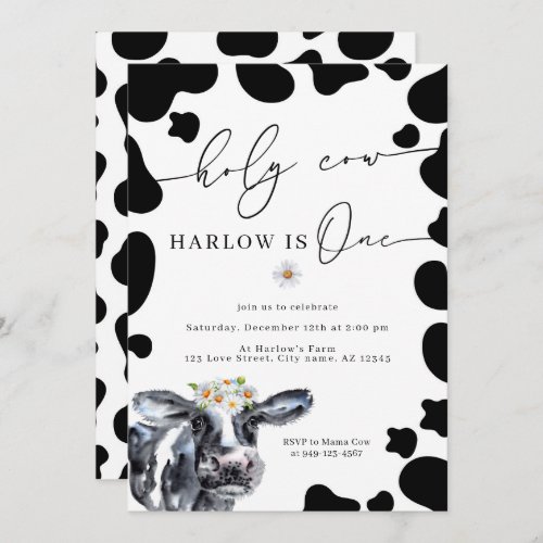Holy Cow Country Farm First Birthday Invitation