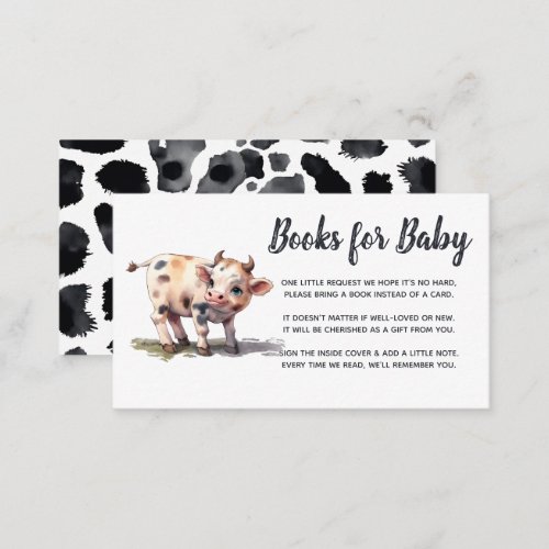 Holy Cow Cute Baby Cow Baby Shower Books for Baby Enclosure Card