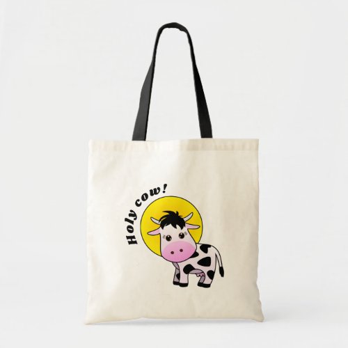 Holy Cow Cute Cow with halo Tote Bag