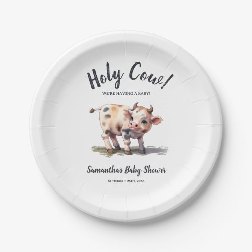 Holy Cow Farm Animal Baby Shower Gender Neutral Paper Plates