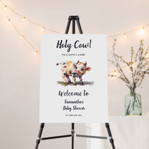 Holy Cow Farm Animal Baby Shower Welcome Sign