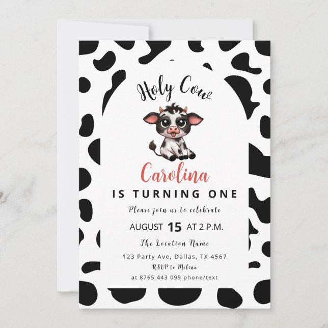 Holy Cow First Birthday Holiday Card (Front)