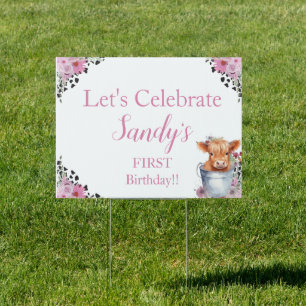 Holy Cow First Birthday  Sign