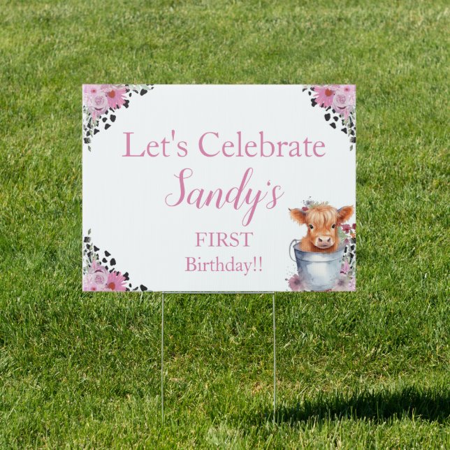 Holy Cow First Birthday  Sign (Insitu)