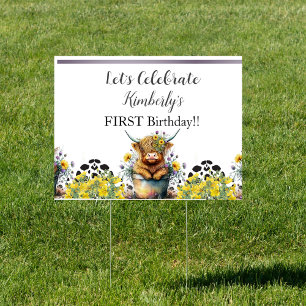 Holy Cow First Birthday Sign