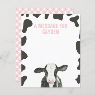 Holy Cow First Birthday Time Capsule Message Card