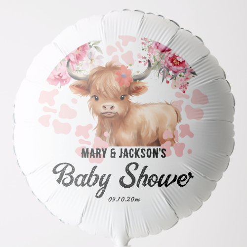 Holy Cow Floral Baby Shower Balloon