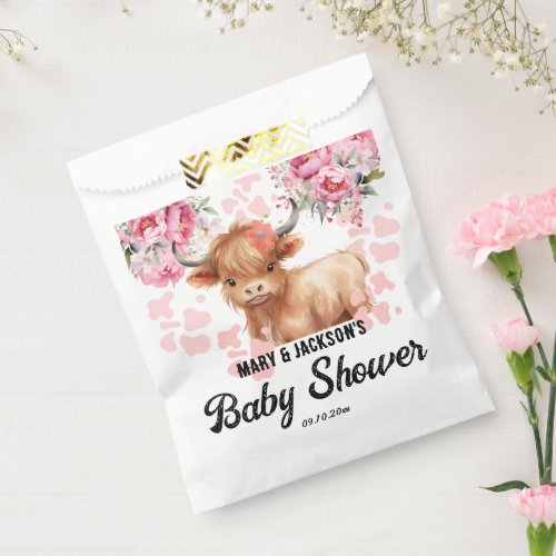 Holy Cow Floral Baby Shower Favor Bag