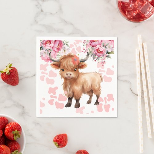Holy Cow Floral Baby Shower Napkins