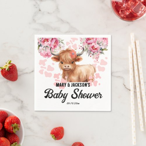 Holy Cow Floral Baby Shower Napkins