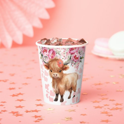 Holy Cow Floral Baby Shower Paper Cups