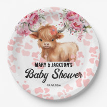 Holy Cow Floral Baby Shower Paper Plates