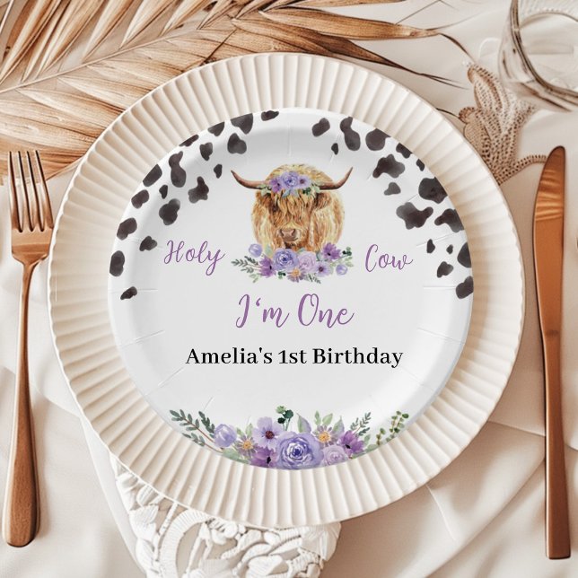 Holy Cow Floral Birthday Paper Plates (Creator Uploaded)