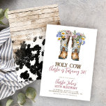 Holy Cow Floral Cowboy Boots 30th Birthday Invitation<br><div class="desc">Holy Cow Floral Cowboy Boots 30th Birthday Invitation</div>