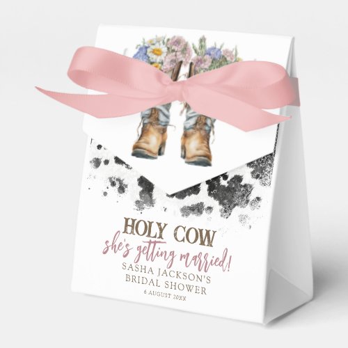 Holy Cow Floral Cowboy Boots Bridal Shower Favor Boxes
