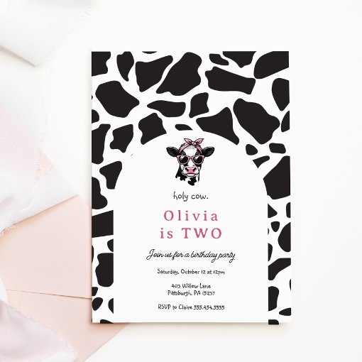 Holy Cow Fun Birthday Party Invitation Zazzle
