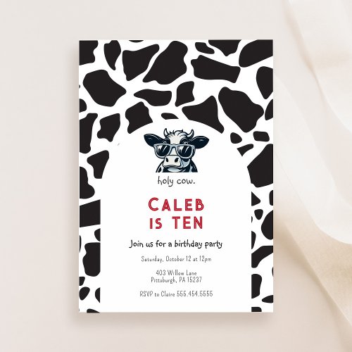 Holy Cow Fun Birthday Party Invitation