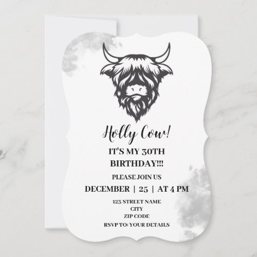 Holy Cow Funny Birthday Party Invitation