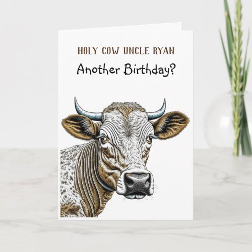 Holy Cow  Funny Uncles Birthday Card