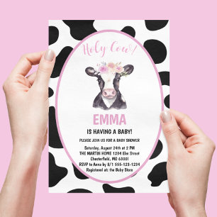 Holy Cow Gender Reveal Baby Shower Invitation