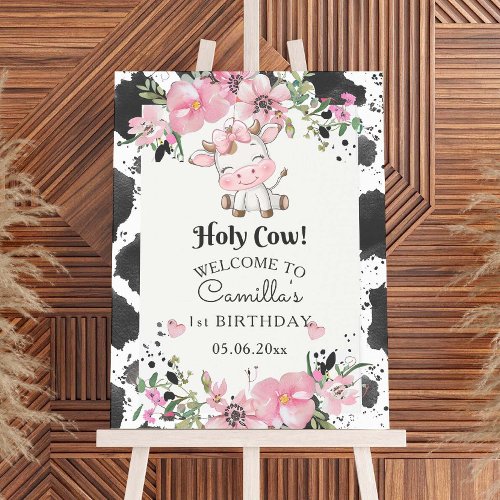 Holy Cow Girl 1st Birthday Party  Foam Board