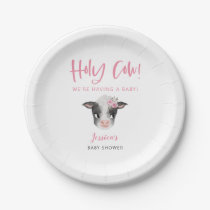 Holy Cow Girl Baby Shower Paper Plates