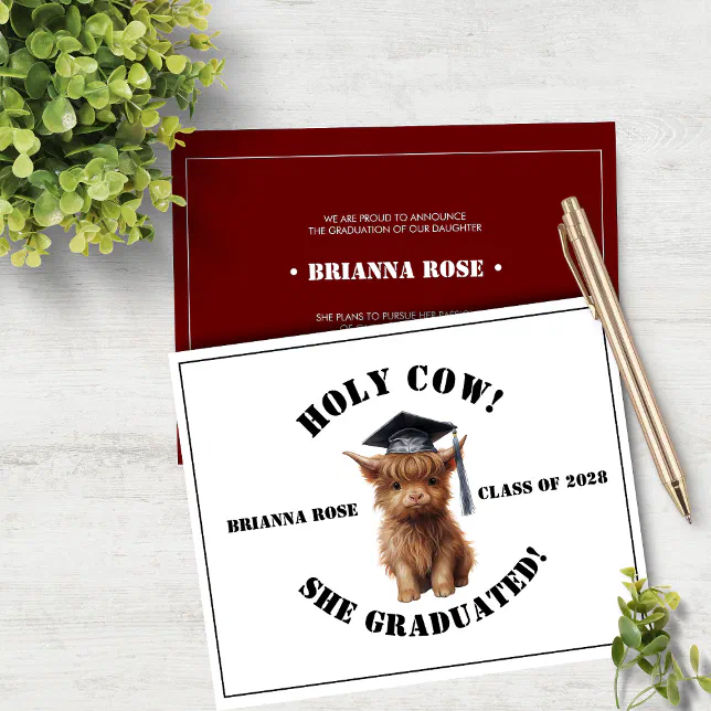 Holy Cow! Graduation Announcement | Zazzle