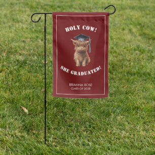 Holy Cow! Graduation  Garden Flag